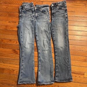 3 pairs women’s high rise skinny kick 4XS American Eagle bootcut jeans